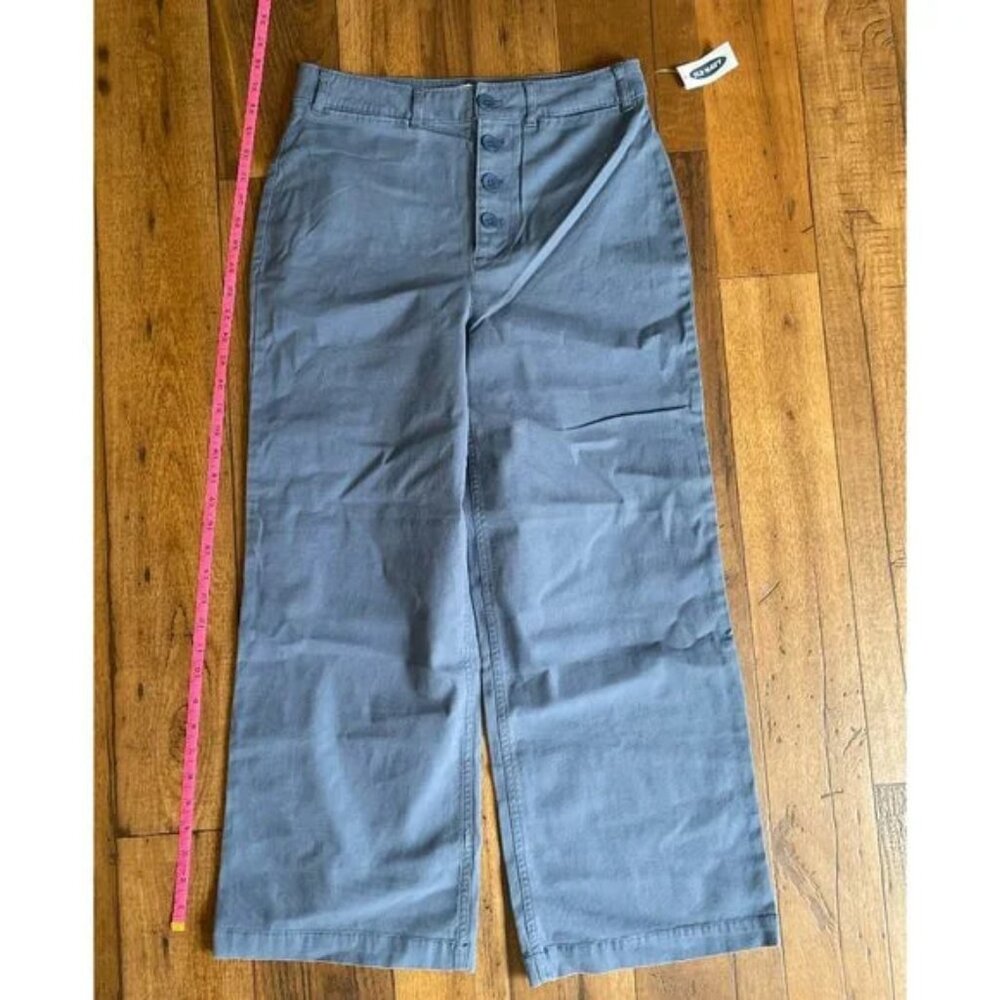 Blue High Waisted Wide Leg Pants